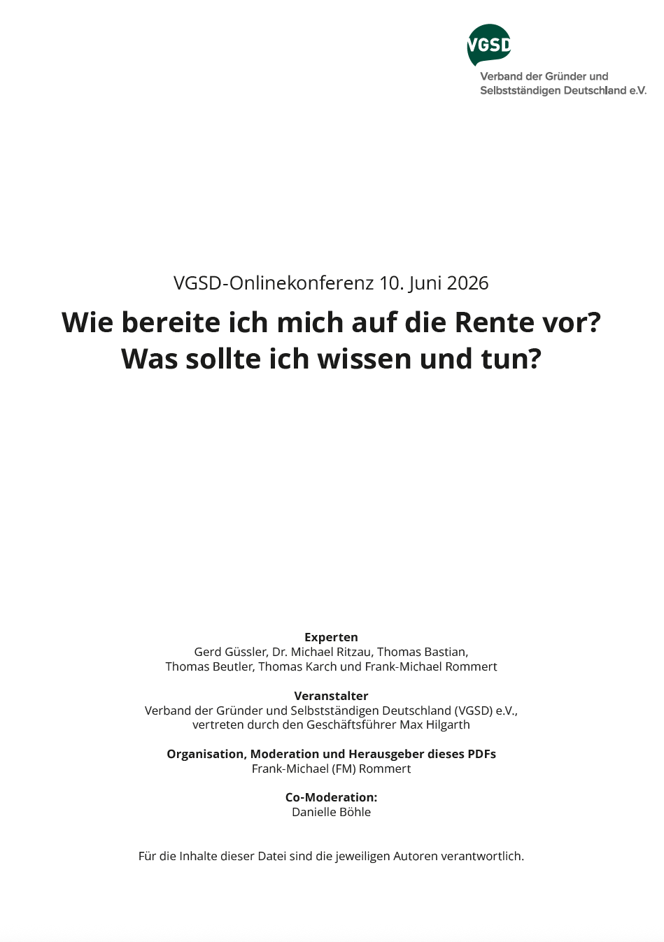 Cover Handout